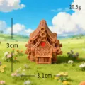 Miniatura de adorno de resina para decoracion de escritorio, paisaje de dibujos 3x3.1cm - Casas de bambú