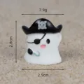 Miniature cartoon pirate ghost figurine, cute desktop car ornament and DIY accessory. - One-Eyed Ghost