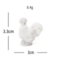 Miniature simulation coq figurine resine blanc mignon maison de poupee DIY deco - Poule soie les mains sur les hanches