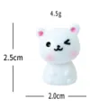 Cute white bear resin figurine miniature DIY micro landscape desktop accessory toys - Winking White Bear