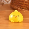 Detailed view of miniature yellow chick resin figurine, cute mini dollhouse decor closeup. - Fan-Shaped Chick