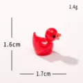 Miniature red duck resin figurine, perfect for DIY crafts, dollhouse landscape and desktop decor. - Solid Color Duck - Red