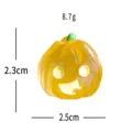 Halloween calabaza luminosa estatuilla miniatura decoración escritorio bonito micro paisaje juguete - Calabaza con ojos redondos - Transparente luminosa