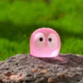 Schattig mini-hars oplichtend uilstandbeeld voor diy miniatuur desktopdecoratie en accessoires. - Kleine Uil - Transparant Lichtgevend Roze