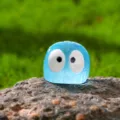Süße blaue Geister Miniatur Harz Figur DIY Landschaft Desktop Dekor Micro Ornament - Kleine Eule - Transparent Leuchtend Blau