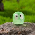 Mini grüne leuchtende Geist Eule Figur Harz Mikrolandschaft DIY Desktop Dekoration - Kleine Eule - Transparent Leuchtend Grün
