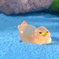 Mini figurine de canard lumineux en résine micro paysage jouet mignon accessoire 1.3x2.4cm - Canard paresseux allongé