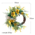 Couronne de tournesol artificielle américaine décoration murale de porte 55cm diamètre 320g - Couronne de Tournesols