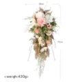 Ramo de novia artificial en forma de lágrima cascada flores falsas para accesorios de fotos de boda - Ramo atado a mano rosa champán