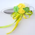 Wedding car door handle decoration flower PE foam roses ribbons party supplies lovely decor - Large Heart Ribbon - Color No. 1