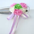 Wedding car decoration flower PE foam rose door handle pendant romantic wedding party decor - Large Heart Ribbon - Color No. 6