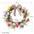 Easter egg tulip wreath door hanging spring holiday home front door decoration ornament set - Easter Egg Wreath