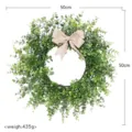 Ghirlanda eucalipto artificiale con fiocco in juta verde bosso decorazione porta 50cm - Verde Primavera