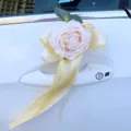 Wedding car door handle flower decoration artificial yellow rose ribbon variant item - Door Handle Decoration