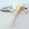 Wedding car door handle decoration flower PE rose ribbon pink white wedding party supplies - Small Heart Ribbon - Color No. 6