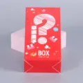 Mystery stationery blind box gift packaging for kids, front view of red mystery box. - Red