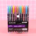 Creative 12-color metal gel pen set neon glitter rainbow marker drawing pens for kids - 12-Color Metallic Pens