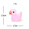 Miniature luminous pink duck figurine DIY resin accessory for micro landscape desktop decor. - Rose Red