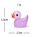 Mini resin purple duck figurine DIY micro landscape accessory cute luminous toy decor - Purple