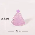 Mini purple resin Christmas tree figurine DIY miniature snow scene decoration ornament size. - Small Grape Christmas Tree - Purple