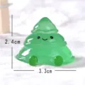 Cute glowing melting Christmas tree resin figurine for micro landscape snow scene desktop ornament - Green Melting Christmas Tree