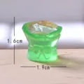 Mini luminous resin bow bouquet ornament green variant for micro landscape decoration. - Green Base