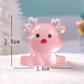 Süßes leuchtendes sitzendes Rentier Miniaturfigur DIY Dekoration Mikro Landschaft - Sitzende Weihnachtsrentiere - Pink