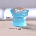 Miniature blue resin flower pot ornament micro landscape desktop decoration 1.6x1.9cm cute craft - Blue Base