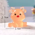 Weihnachten leuchtend sitzend Rentier Miniatur Figur süß DIY Mikro Landschaft Tisch Dekoration - Sitzende Weihnachtsrentiere - Orange