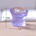 Miniature resin flower pot ornament with purple bow, cute micro landscape desktop decor. - Purple Base