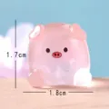 Miniature Mignonne Figurine de Cochon en Résine Ornement de Bureau Décoration DIY - Rose Clair