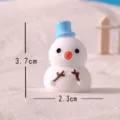 Miniature resin snowman figurine with blue hat, cute Christmas micro-landscape desktop ornament. - Christmas Xuer