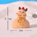 Mini cute Christmas hamster figurine with reindeer hat inside gift bag micro landscape toy 3.7cm - Money Bag Deer