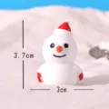 Mini Christmas snowman resin figurine desktop decoration micro landscape DIY ornament 3.7cm - Red Hat Snowman