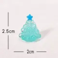 Mini Christmas tree ornament DIY micro landscape snow scene decor blue resin tree figurine 2.5cm - Blue Grape Christmas Tree