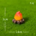 Miniature resin campfire figurine ornament for micro landscape succulent bonsai garden decoration. - Campfire