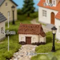 Casa miniatura de resina decoracion jardin micro paisaje adorno para escritorio. - Choza de Paja