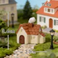 Figurita de casa de resina en miniatura para jardín de hadas decoración de musgo. - Mini casas con humo de chimenea