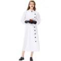 Costume de savant fou d'Halloween longue blouse blanche unisexe pour fête de cosplay vêtements - S / Hauts / Blanc