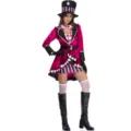 Femme Déguisement Directeur de Cirque Magicien Cosplay Costume de Scène Taille S-XXL - S / Ensemble / Rose rouge