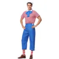 Ensemble de costume de marionnette drôle pour homme avec chapeau de marin, nœud et chemise. - M / Ensemble