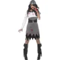 Halloween zombie pirate costume for women, scary cosplay dress with bloody details and accessories. - One Size / Dresses / Colorful