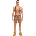 Herren Oktoberfest Lederhosen Kostüm traditionelle deutsche Bierfest Trachtenhose. - M / Unterteile / Kaffeebraun