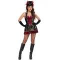 Sexy gothic pirate costume set for women, perfect for Halloween parties and cosplay events. - XL / Set