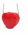 Red heart shaped crossbody bag with gold chain strap compact size fashion purse for women - Heart Bag / Red