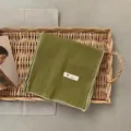 Lente zomer retro effen kleur linnen katoenen sjaal literaire stijl voor dames mode. - Fruitgroen