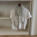 Vintage linnen smalle sjaal halslint voor dames lichtgewicht ademend dagelijks - 4# Beige
