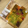 Carre foulard 100% coton imprime peinture a l'huile vintage bandeau detail vue mode chic - Foulard carré fleurs épanouies