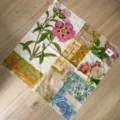Foulard carré en coton patchwork avec peinture à l'huile rétro imprimé floral vintage. - Écharpe Carrée Florale Exquise