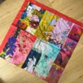 Foulard carre en coton imprime patchwork peinture a l'huile retro bandeau cheveux femme - Écharpe Carrée Florale Rose